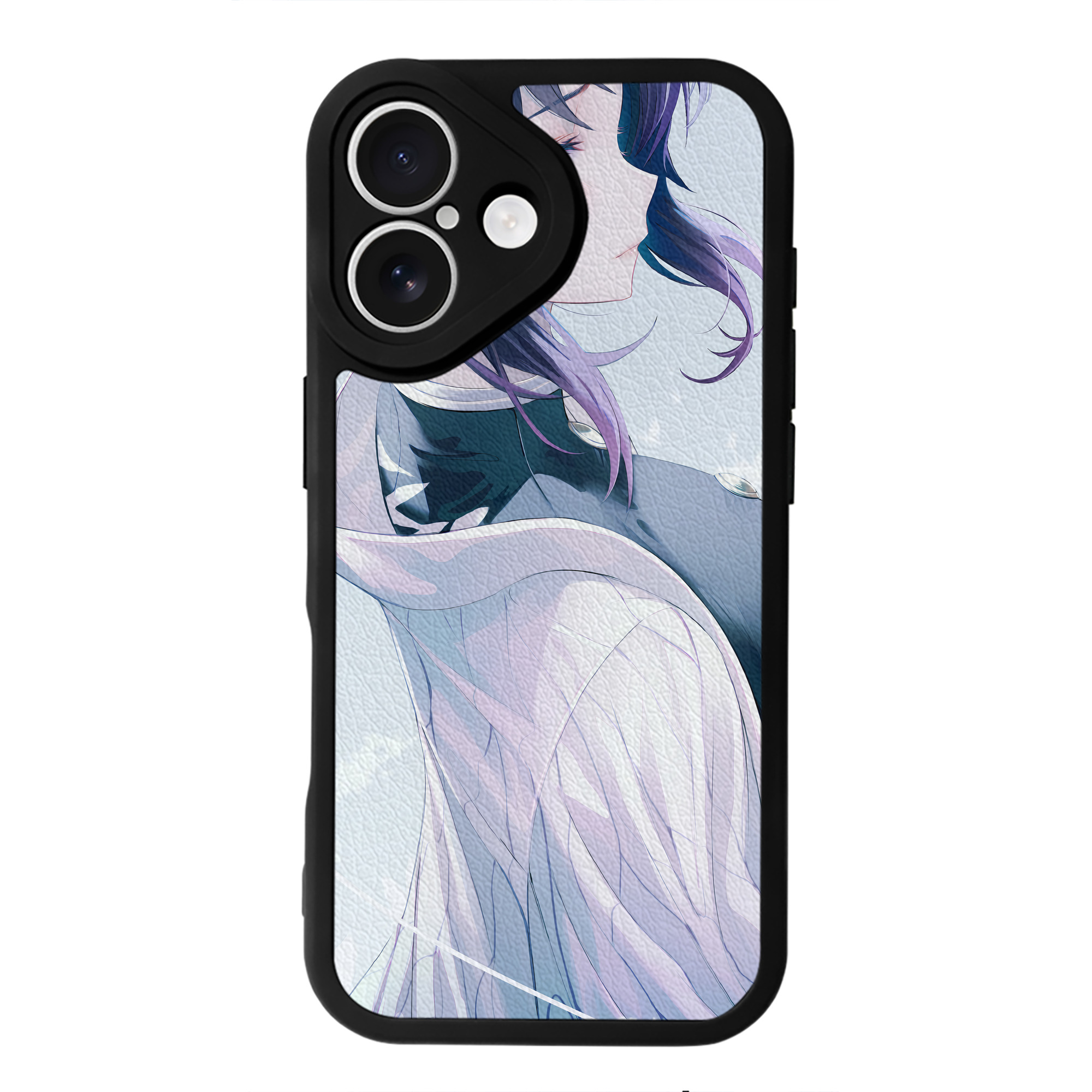 （画像用） 鬼滅の刃（きめつのやいば）蟲柱-胡蝶 しのぶ／こちょう しのぶ Kochou Shinobu 【iPhone 16シリーズ対応】シリコンスマホケース（レザー調） 材質：シリコン